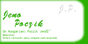 jeno poczik business card